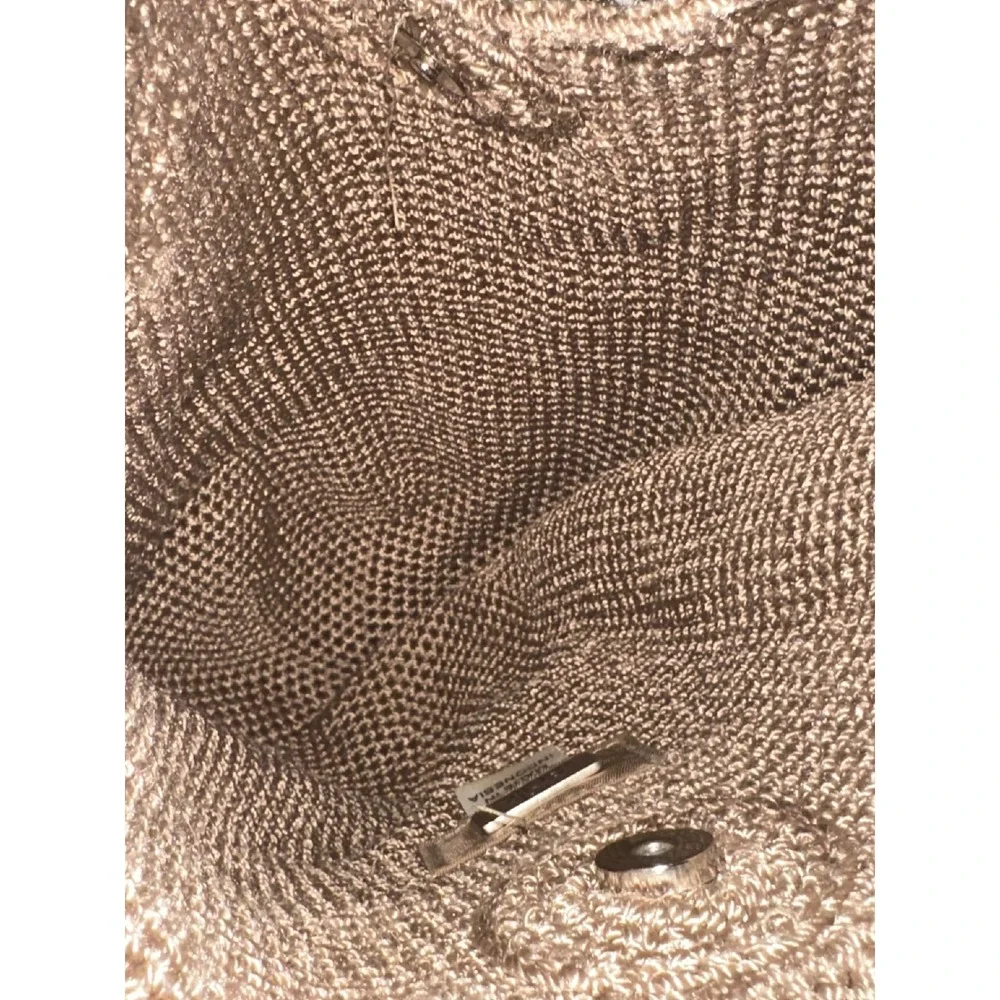 The Sak Crochet Hobo Bag Taupe Brown Knit Slouchy Shoulder Bag Bohemian Boho